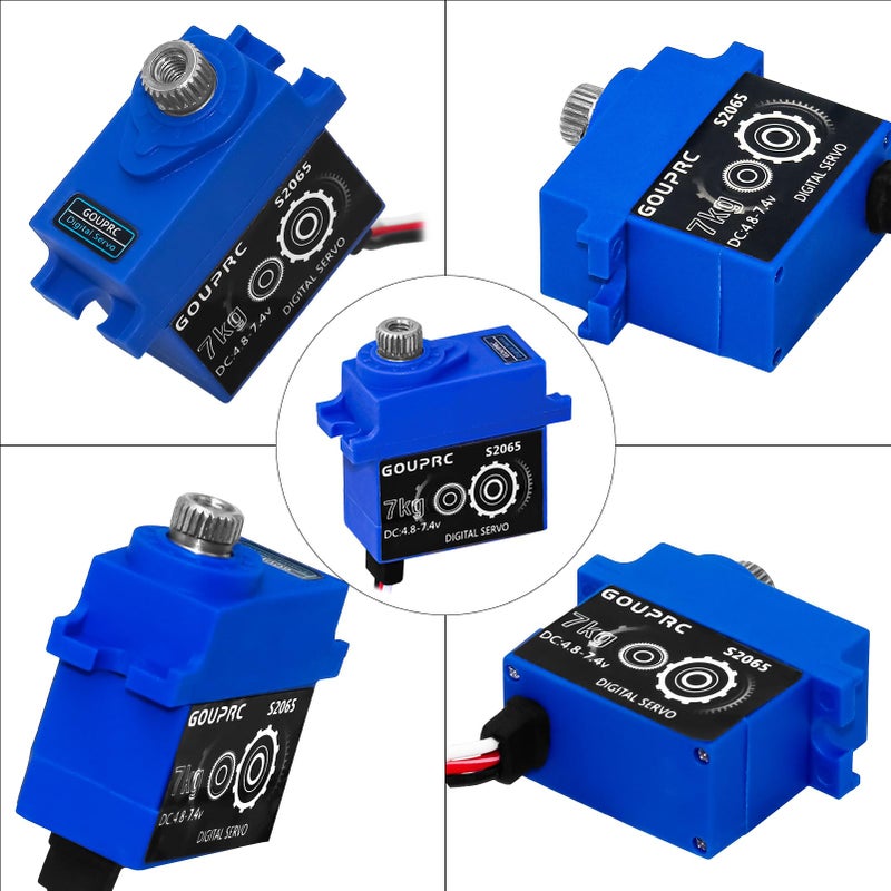 GOUPRC 7 كجم RC أجهزة معدنية صغيرة مؤازرة معدنية مع مؤازرة Hron لـ TRX4 TRX6 SCX10 III 1/10 RC أجزاء ترقية السيارة الزاحفة (أسود 1 قطعة) - Image 4